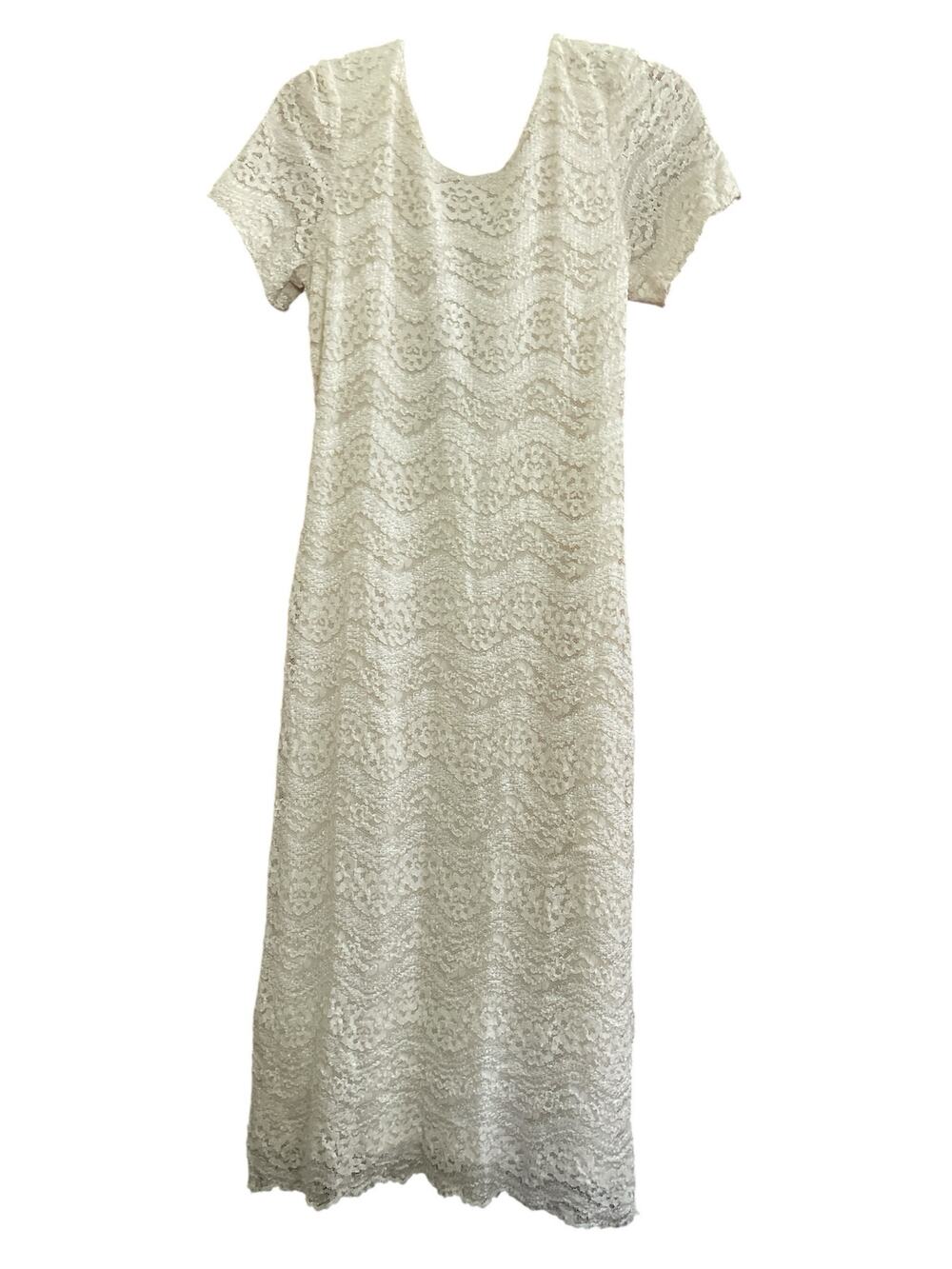 Maggy London 90s Creamy Lace Maxi Dress size 8